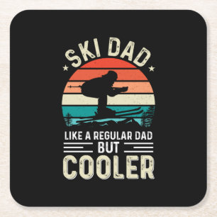 Ski-Papa Rechteckiger Pappuntersetzer