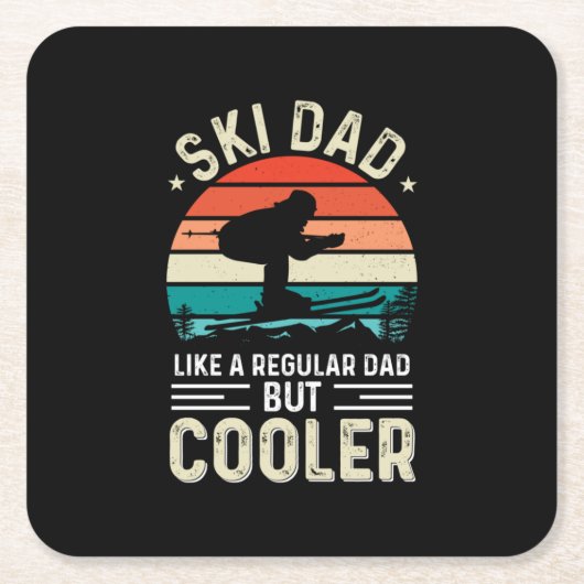 Ski-Papa Rechteckiger Pappuntersetzer (Vorderseite)