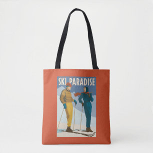 Ski-Paradies Vintage-Druck Tasche