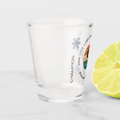 Ski Park City, Utah - Man Skier, Schwarzer Text Schnapsglas (Links)