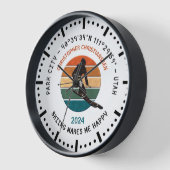 Ski Park City, Utah - Man Skier, Schwarzer Text Uhr (Winkel)