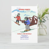 Ski-Party Einladung (Stehend Vorderseite)
