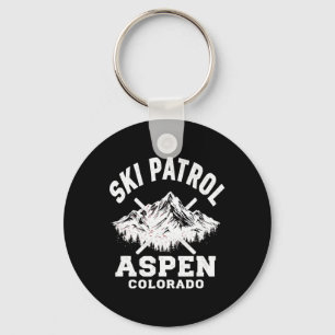Ski Patrol Aspen Colorado Skifahren und Snowboarde Schlüsselanhänger