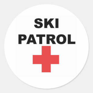 Ski-Patrouille Runder Aufkleber