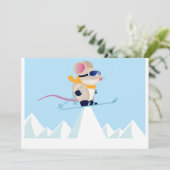 Ski-Patrouillen-Maus in den Alpen Einladung (Stehend Vorderseite)