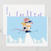 Ski-Patrouillen-Maus in den Alpen Einladung (Vorne/Hinten)