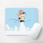 Ski-Patrouillen-Maus in den Alpen Mousepad (Mit Mouse)