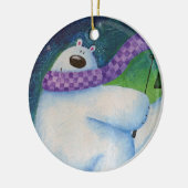 Ski Polar Bären Keramik Ornament (Links)