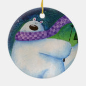 Ski Polar Bären Keramik Ornament (Hinten)