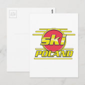 Ski Polen 80er Logo Postkarte (Vorne/Hinten)