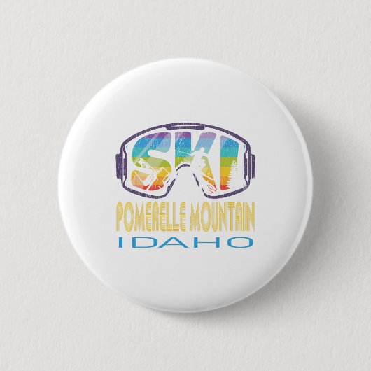 Ski Pomerelle Berg Idaho Skiurlaub Button (Vorderseite)