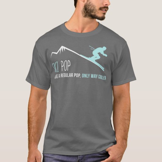 Ski Pop Niedlicher Winterskipass Geschenk T-Shirt (Vorderseite)