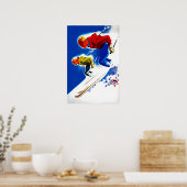 Ski Poster Skiing Art Skier Gift Lodge Poster  (Küche)