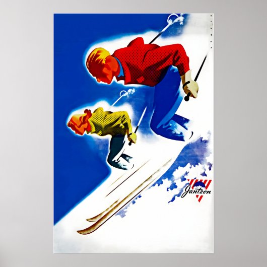 Ski Poster Skiing Art Skier Gift Lodge Poster  (Vorne)