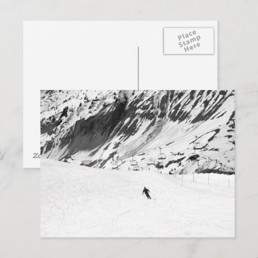 Ski Postkarte (Vorne/Hinten)