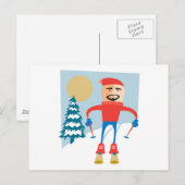 Ski Postkarte (Vorne/Hinten)