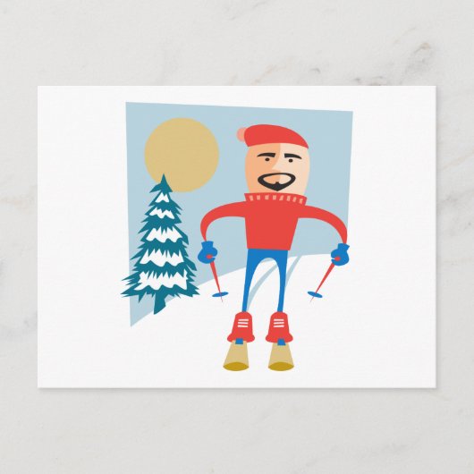 Ski Postkarte (Vorderseite)