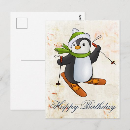 Ski Postkarte (Vorne/Hinten)