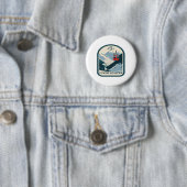 Ski Powder Mountain Retro Vintage Powder Mountain Button (Beispiel)