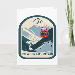 Ski Powder Mountain Retro Vintage Powder Mountain Karte
