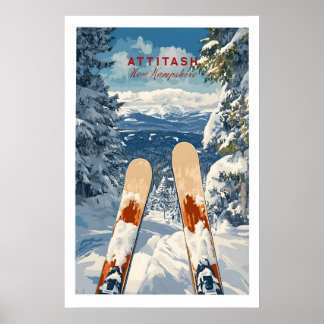 Ski Print Attitash New Hampshire 1 Poster
