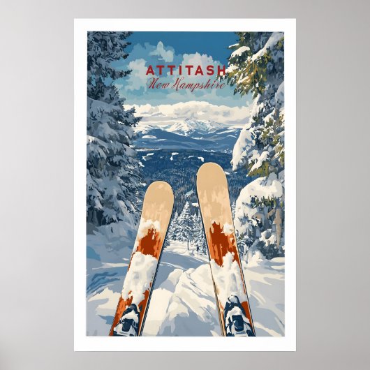 Ski Print Attitash New Hampshire 1 Poster (Vorne)