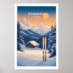 Ski Print Goderdzi Georgien 1 Poster