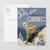 Ski Quebec Postkarte (Vorne/Hinten)
