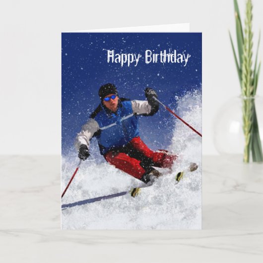 Ski Racing Down the Mountain Karte (Vorderseite)