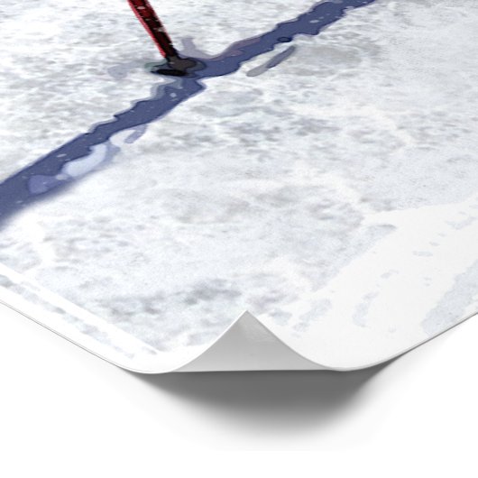 Ski Racing Down the Mountain Poster (Ecke)