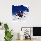 Ski Racing Down the Mountain Poster (Heimbüro)