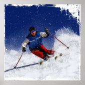 Ski Racing Down the Mountain Poster (Vorne)