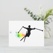 Ski : Regenbogenpulverlauf Einladung (Stehend Vorderseite)