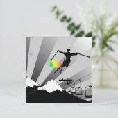 Ski : Regenbogenpulverlauf Einladung (Stehend Vorderseite)