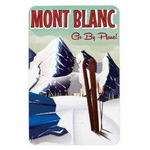 Ski-Reiseplakat des Montblancs Vintages Magnet