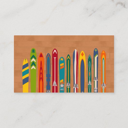 Ski Rentals Skiing Instructors Custom Visitenkarte (Rückseite)