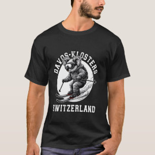 Ski Resort Davos Klosters Schweizer Alpen Skifahre T-Shirt