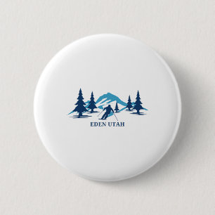 Ski Resort Eden Utah Skifahren Skifahrer Button
