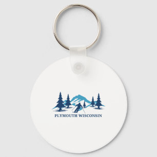 Ski Resort Plymouth Wisconsin Skifahren Skifahrer Schlüsselanhänger