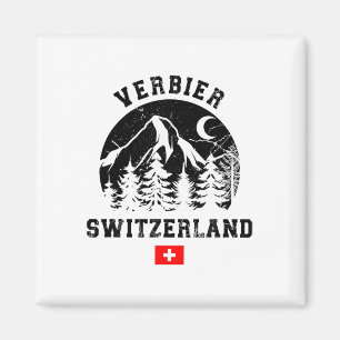 Ski Resort Verbier Schweiz Alpen Alpinski Magnet