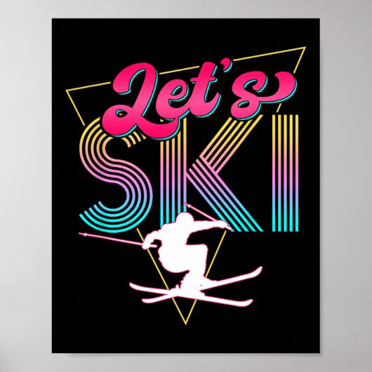Ski Retro 80er Skiing Party Outfit 90er Skier Poster (Vorne)