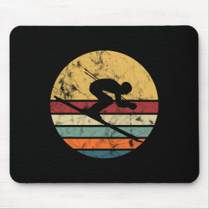 Ski Retro T-Shirt Skifahren Vintage Snowboard Berg Mousepad