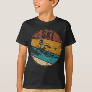 Ski Retro Vintage Skifahrer Wintersport Skifahren T-Shirt