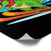 Ski Rex Lustiger Skifahrender Dinosaurier Winter S Poster (Ecke)