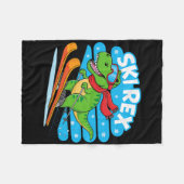 Ski Rex Lustiges Skifahren Dinosaurier Winter Spor Fleecedecke (Vorderseite (Horizontal))