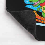 Ski Rex Lustiges Skifahren Dinosaurier Winter Spor Mousepad (Ecke)