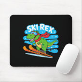 Ski Rex Lustiges Skifahren Dinosaurier Winter Spor Mousepad (Mit Mouse)