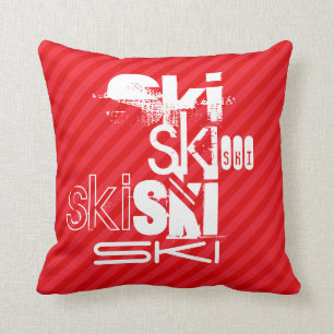 Ski; Rote Scarlet Kissen