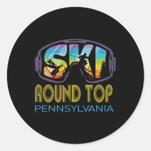 Ski Round Top Pennsylvania Skiferien Runder Aufkleber