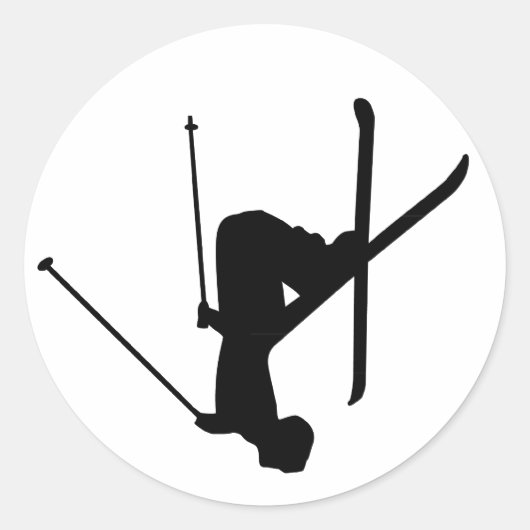 Ski Runder Aufkleber (Vorderseite)